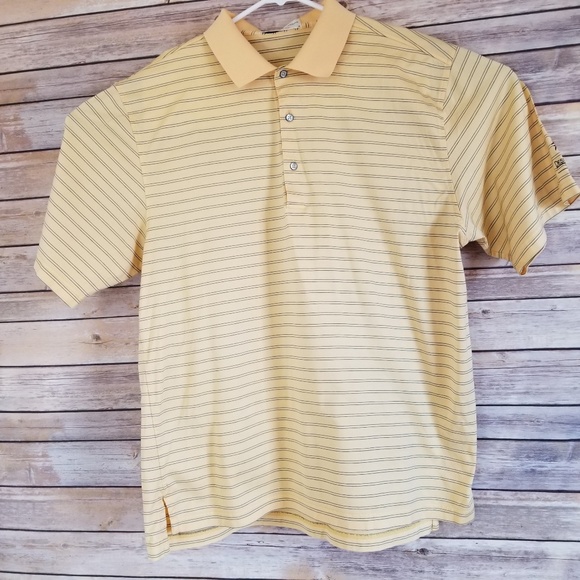 Fairway & Greene Golf Shirt L Yellow stripe - Picture 1 of 7